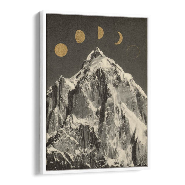 Stunning MOON PHASES , LANDSCAPE PAINTINGS by Florent Bodart, showcasing enchanting lunar beauty against majestic mountains.