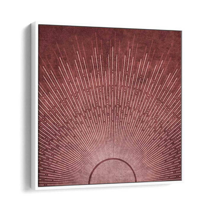 SUN JAPON LINES, BOHO ART PAINTINGS display vibrant sunburst design on museum-grade canvas by Emel Tunaboylu.