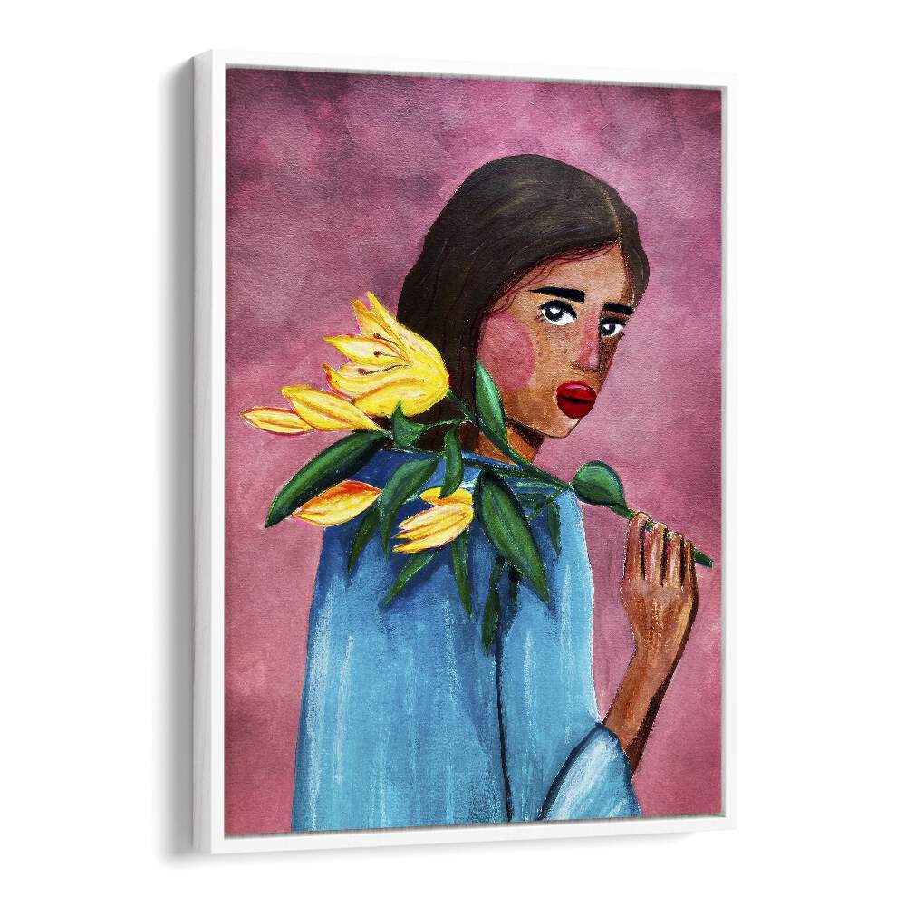 Elegant WOMAN WITH LILY, FASHION POSTERS artwork by Raissa Oltmanns, perfect for enhancing any space with beauty.