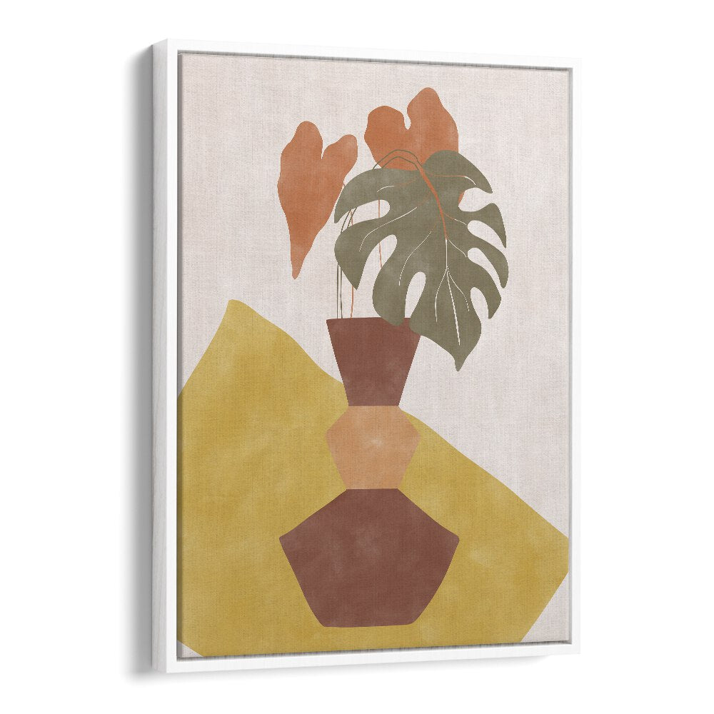 Exquisite Brown Flower Pot, Boho Art Paintings by Elena Ristova, perfect for enhancing your decor with natural beauty.