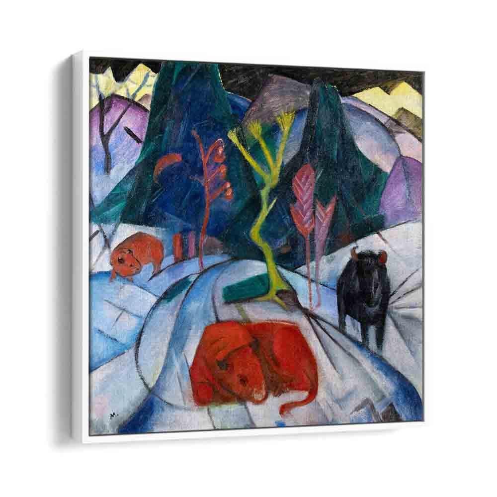 Egyptian painting - BISON IN WINTER (RED BISON ) (1913) by Asianmonk