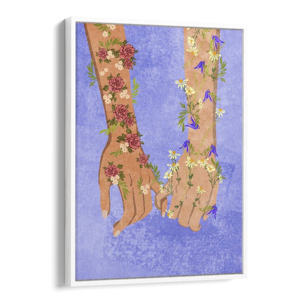 Captivating HOLDING HANDS, FASHION POSTERS artwork by Raissa Oltmanns, showcasing connection and modern elegance.
