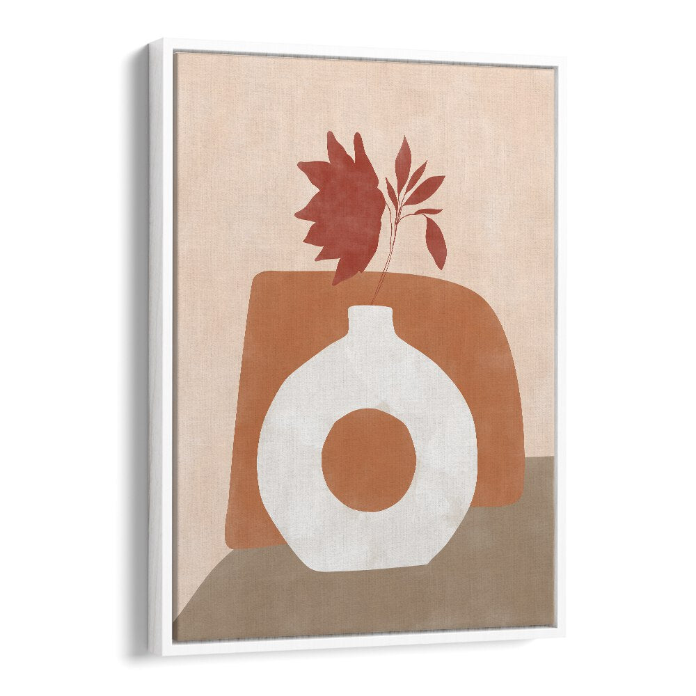 Elegant WHITE FLOWER POT, BOHO ART PAINTINGS by Elena Ristova, perfect for enhancing modern home decor.