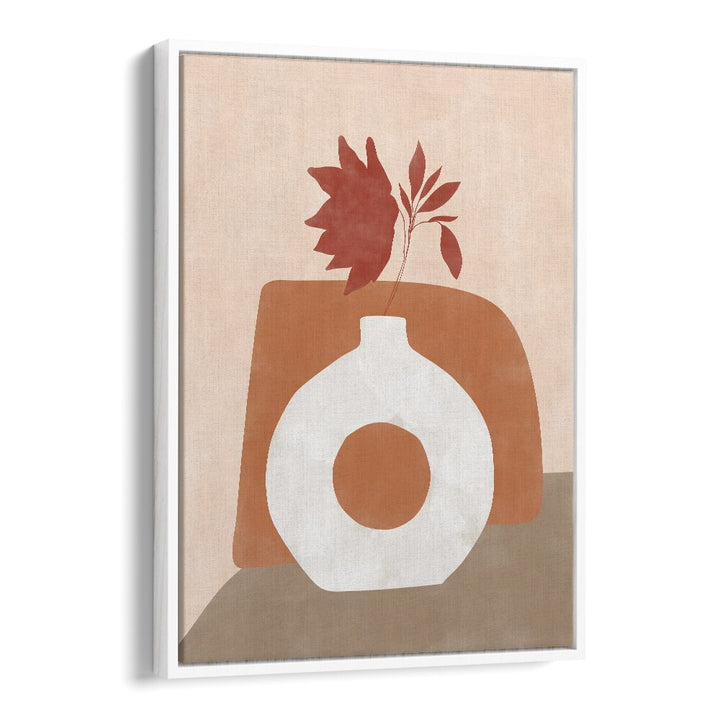 Elegant WHITE FLOWER POT, BOHO ART PAINTINGS by Elena Ristova, perfect for enhancing modern home decor.