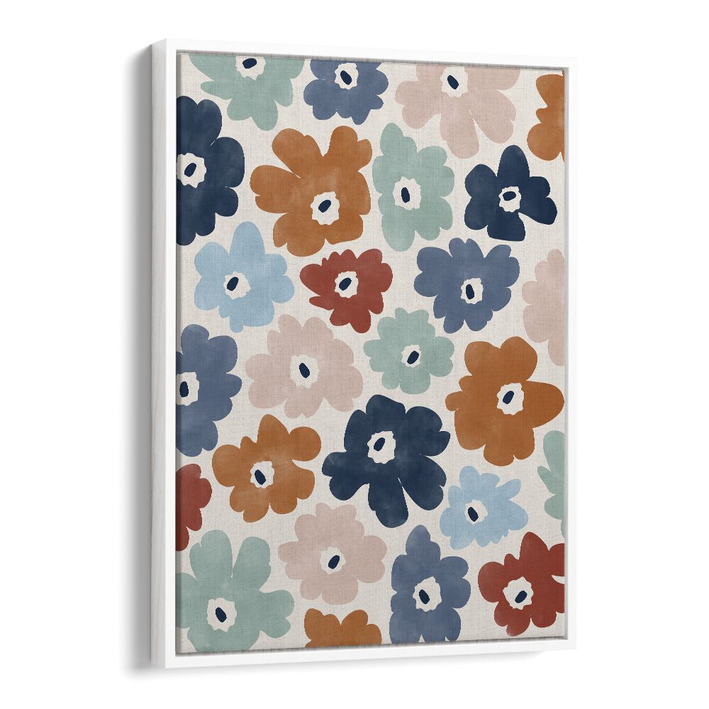 Bright and colorful floral flower paintings featuring Blue Terracotta Flowers, perfect for enhancing any space.