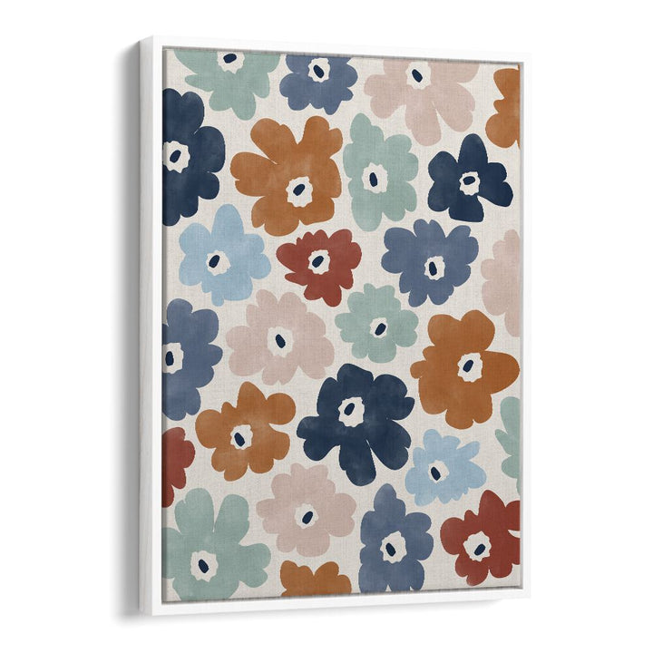 Bright and colorful floral flower paintings featuring Blue Terracotta Flowers, perfect for enhancing any space.