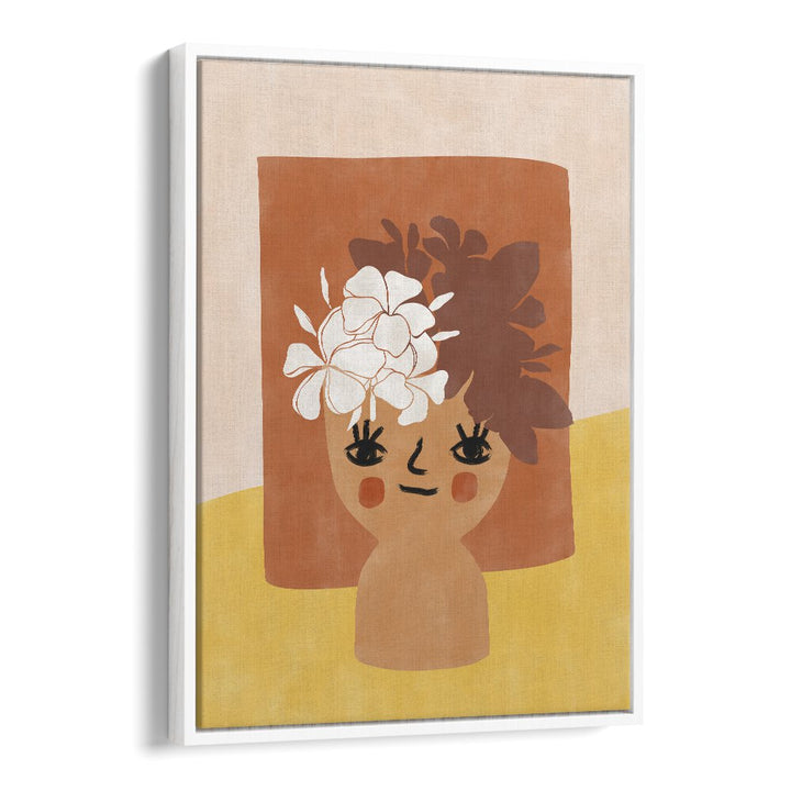 Cheerful HAPPY FLOWER POT, BOHO ART PAINTINGS by Elena Ristova, perfect for brightening any space with vibrant design.