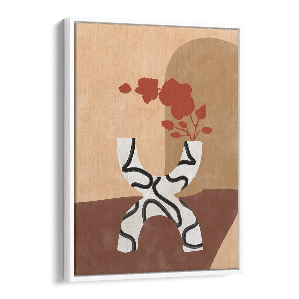 Stylish WHITE AND BLACK FLOWER POT, BOHO ART PAINTINGS by Elena Ristova to elevate your home or office decor.