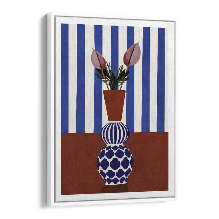 Stylish FLOWER VASE II, BOHO ART PAINTINGS featuring vibrant colors and unique design by Emel Tunaboylu for your home.