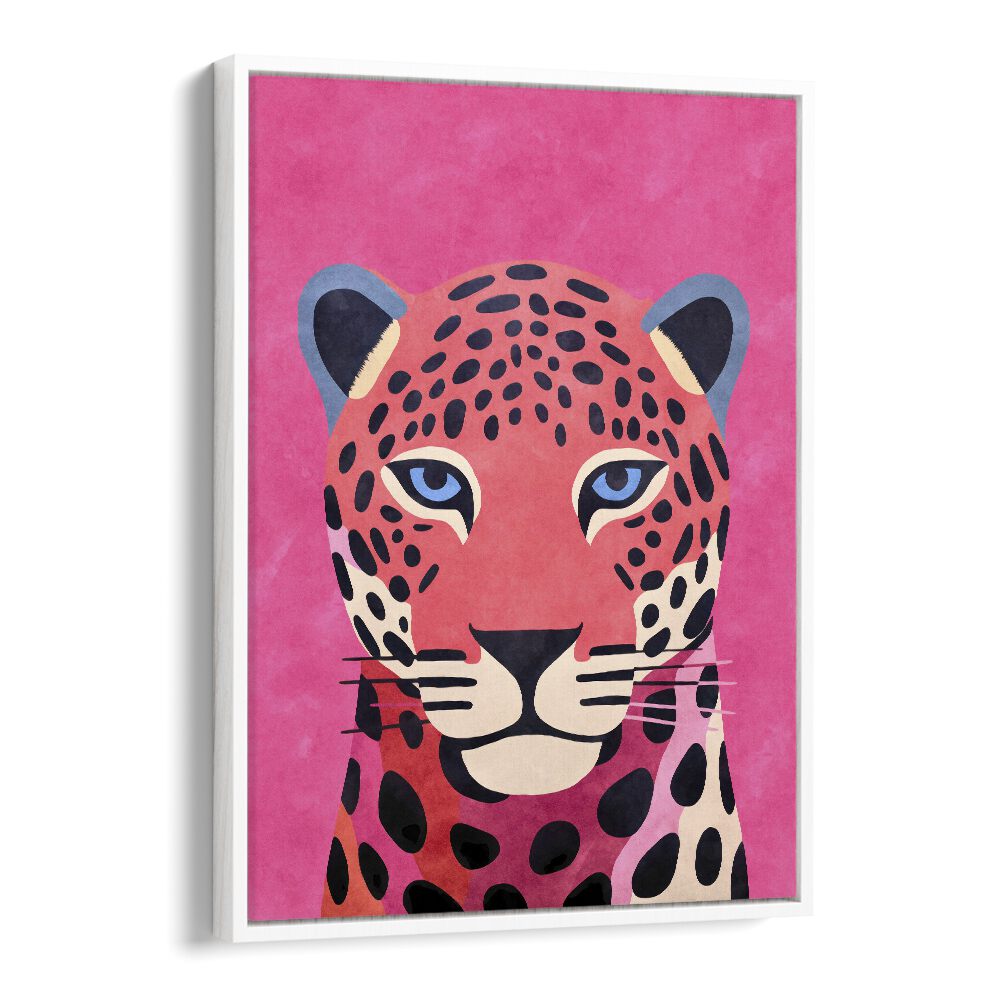 Vibrant PINK CHEETAH artwork by Andrea Haase, perfect for ANIMAL PAINTINGS lovers seeking unique wildlife decor.