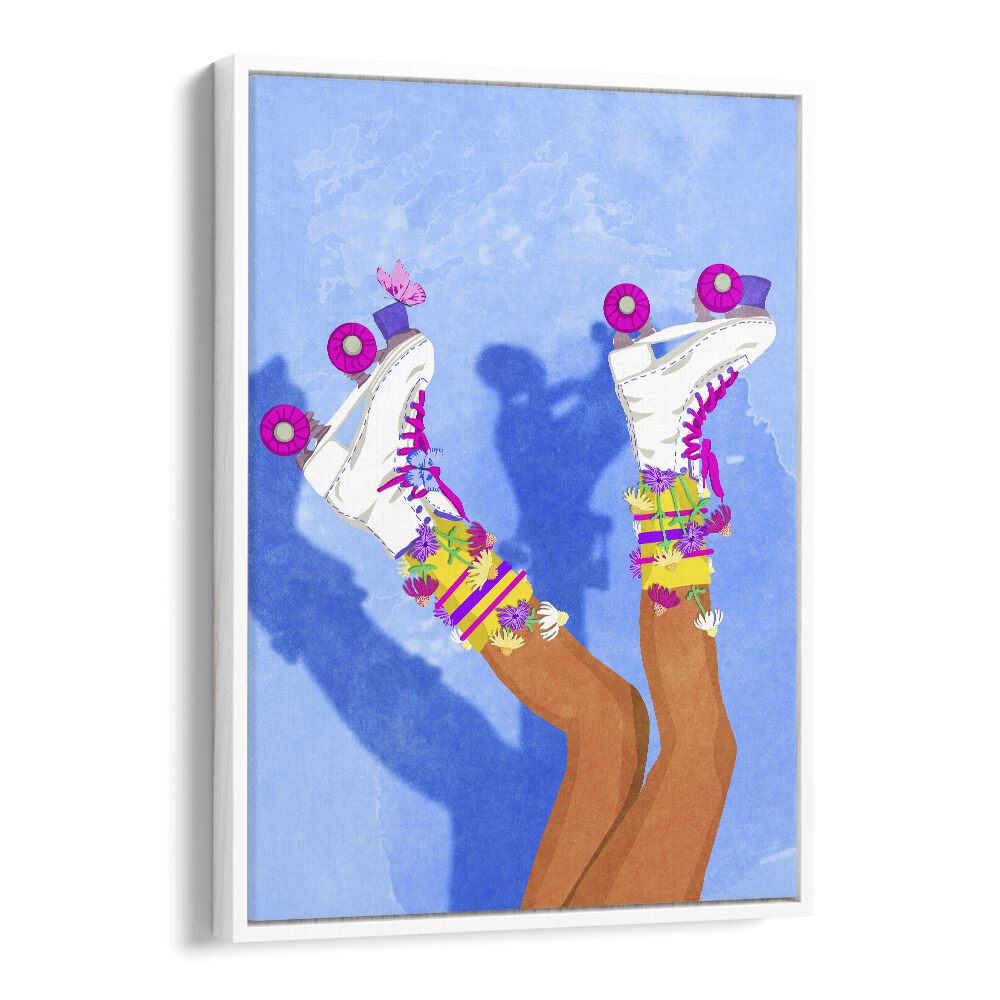 Colorful roller skates with flowers, showcasing creativity in SKATE LIKE A GIRL, FASHION POSTERS by Raissa Oltmanns.