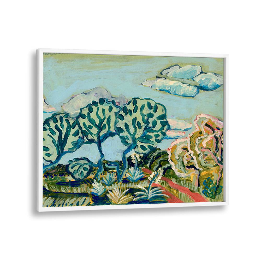 Vibrant TEXAS RANCH, LANDSCAPE PAINTINGS showcasing lush greenery and colorful skies, perfect for home decor.