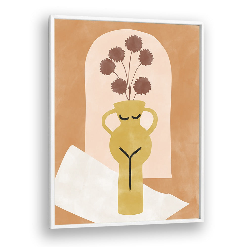 Vibrant YELLOW FLOWER POT, BOHO ART PAINTINGS by Elena Ristova adds elegance and color to your living space.