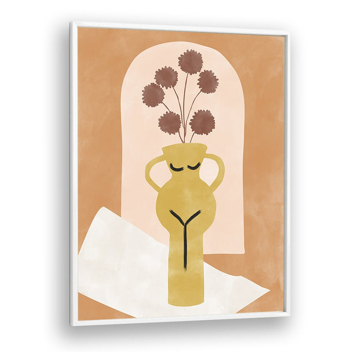 Vibrant YELLOW FLOWER POT, BOHO ART PAINTINGS by Elena Ristova adds elegance and color to your living space.