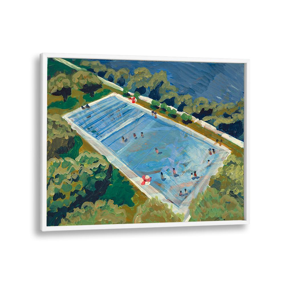 Vibrant AUSTIN DEEP SWIMMING POOL , LANDSCAPE PAINTINGS showcasing serene pool scenes to elevate your space.