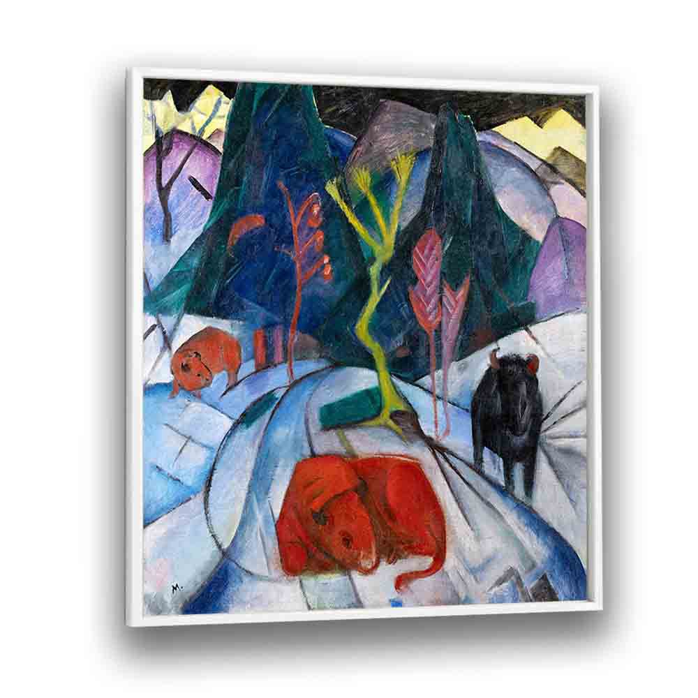 Egyptian painting - BISON IN WINTER (RED BISON ) (1913) by Asianmonk