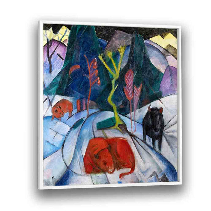 Egyptian painting - BISON IN WINTER (RED BISON ) (1913) by Asianmonk