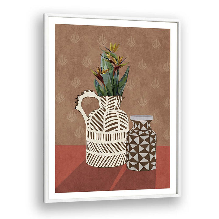 Stylish FLOWER VASE IV, BOHO ART PAINTINGS by Emel Tunaboylu, enhancing modern decor with vibrant colors.