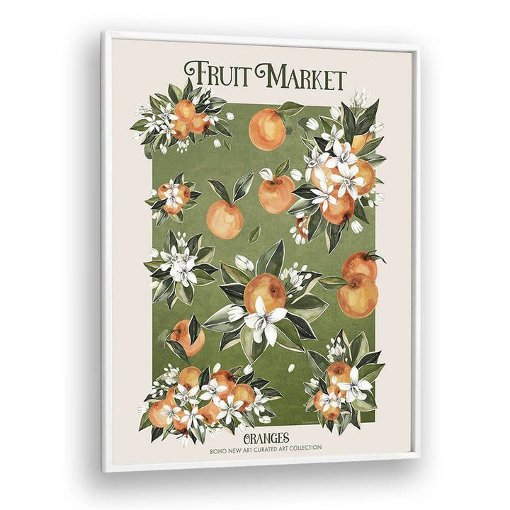 FRUIT MARKET ORANGES, FLORAL FLOWER PAINTINGS showcase vibrant oranges and blooms, perfect for brightening any space.