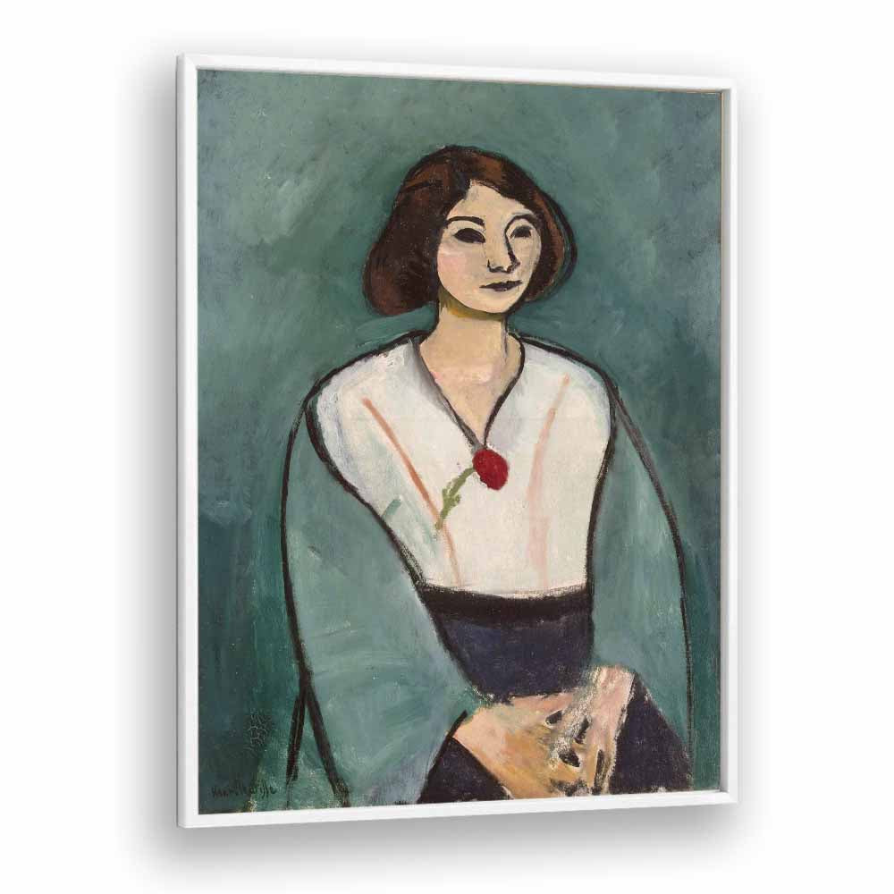 artist x collabs painting - WOMAN IN GREEN WITH A CARNATION (1909) by Asianmonk