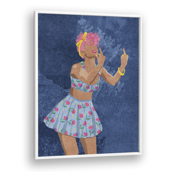 Stylish "Not Your Girl" fashion poster featuring vibrant colors and bold expression, perfect for any art lover.