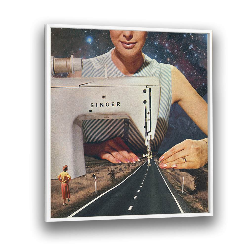 Surreal art print "THIS IS HOW A ROAD GETS MADE" by Vertigo Artography blends creativity and reality beautifully.
