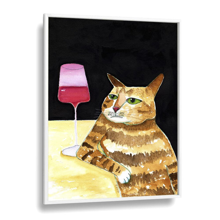 Funny cat humor art featuring a cat with wine, perfect for CAT FRIDAY NIGHT DRINKS WINE FUNNY CAT HUMOUR lovers.
