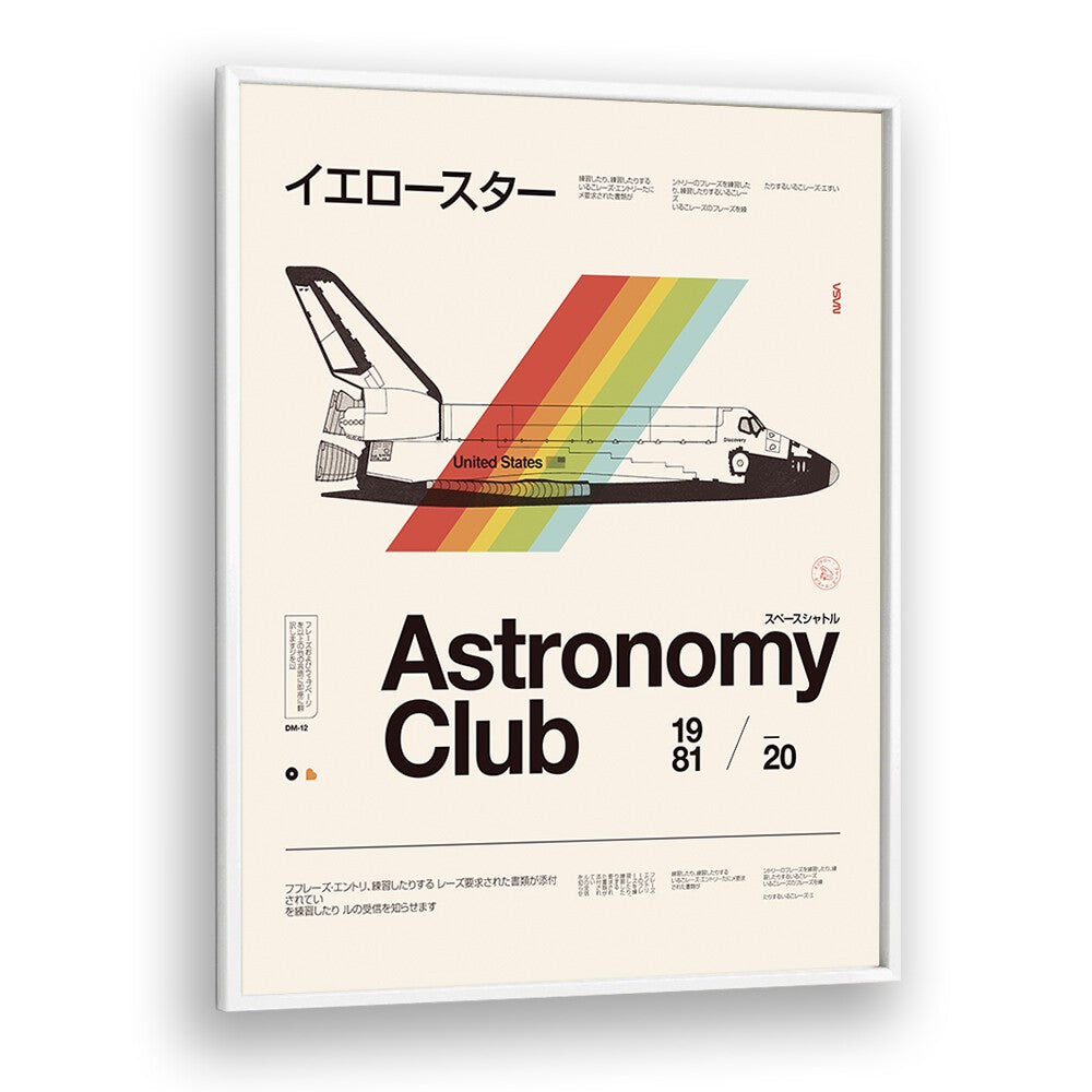 Stylish Astronomy Club poster featuring a NASA shuttle, perfect for fans of ASTRONOMY CLUB , FANTASY art.