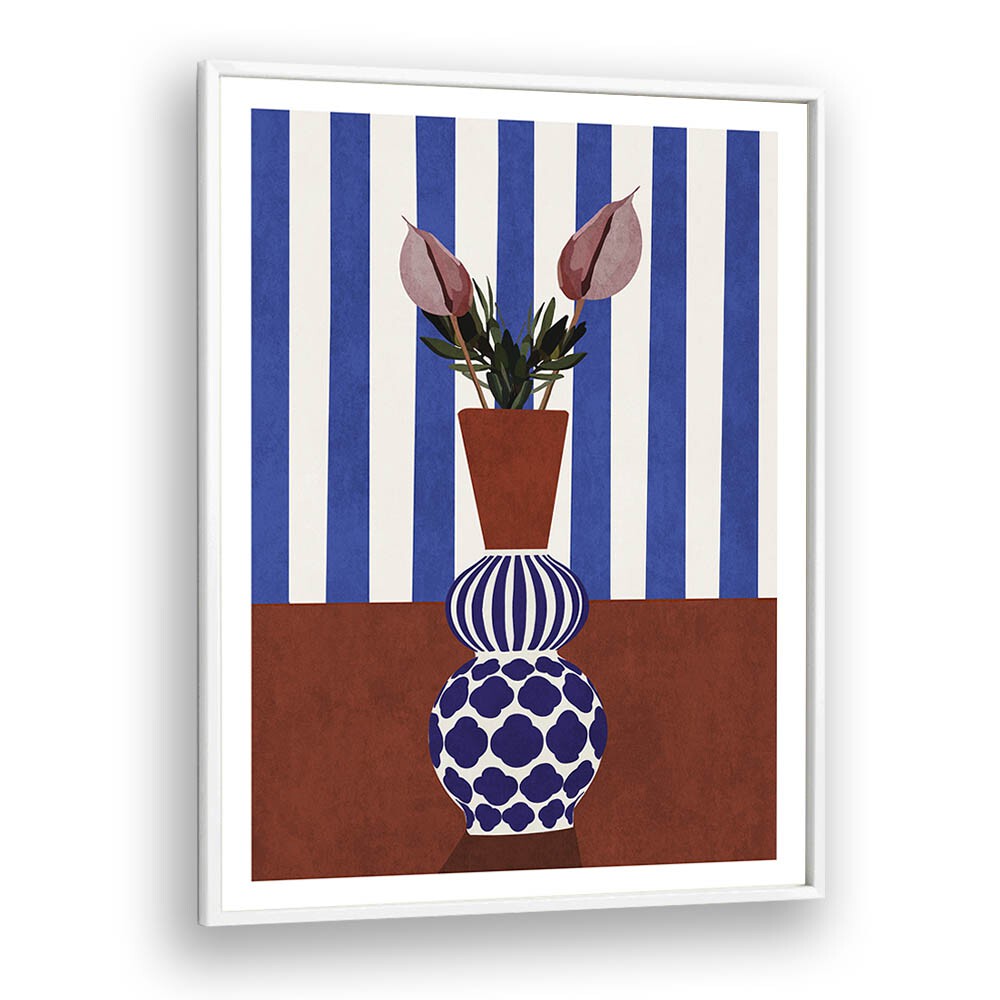 Elevate your decor with FLOWER VASE II, BOHO ART PAINTINGS by Emel Tunaboylu, featuring vibrant colors and unique design.