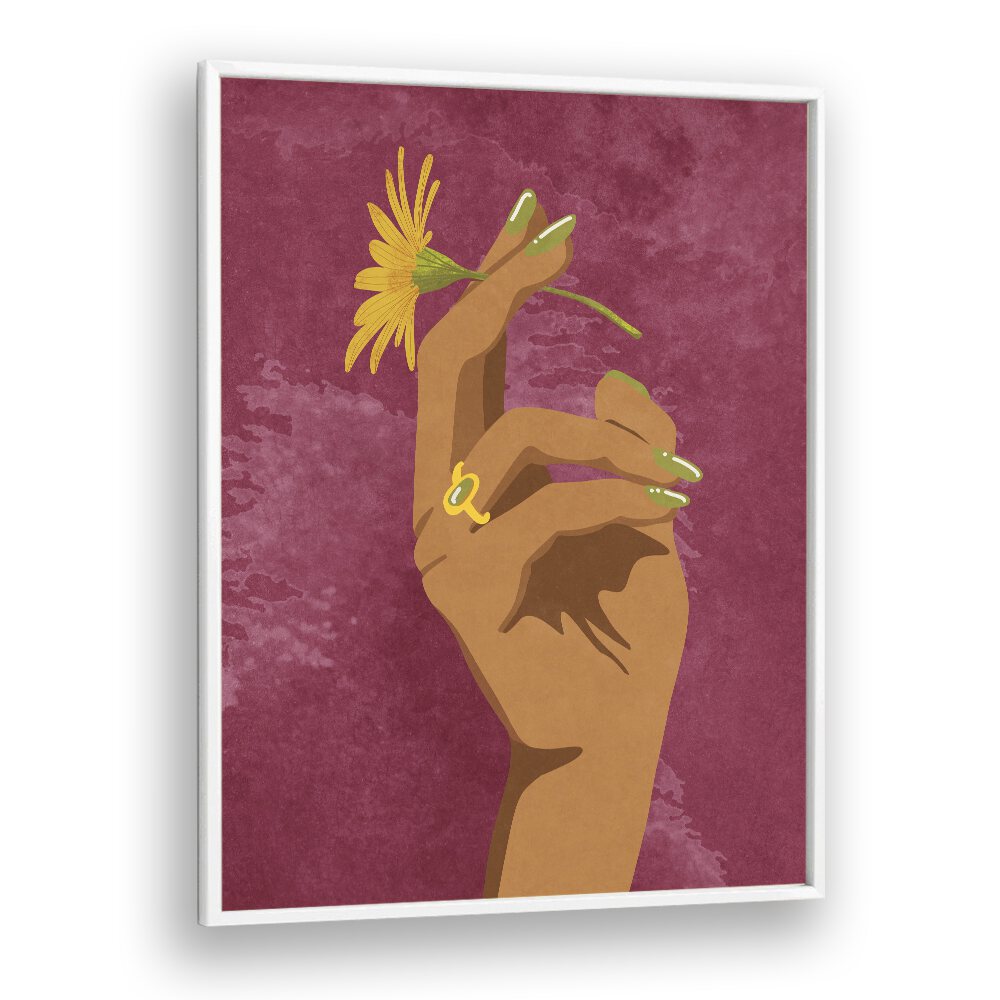 Stylish hand holding a flower from the SMOKING FLOWER, FASHION POSTERS collection by Raissa Oltmanns.