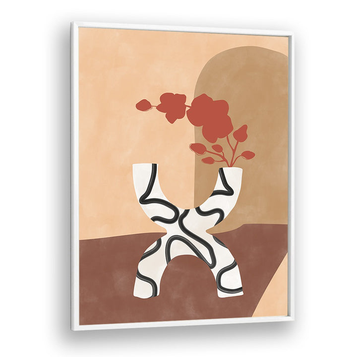 Stylish WHITE AND BLACK FLOWER POT, BOHO ART PAINTINGS by Elena Ristova elevate your home or office decor beautifully.