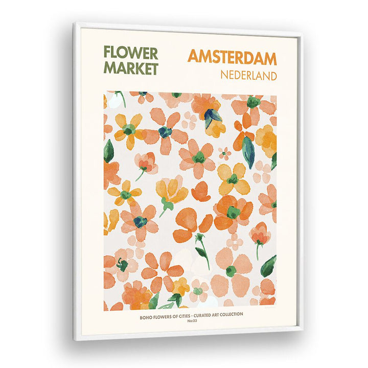 Colorful AMSTERDAM , FLORAL FLOWER PAINTINGS showcasing vibrant blooms, perfect for home decor by Emel Tunaboylu.
