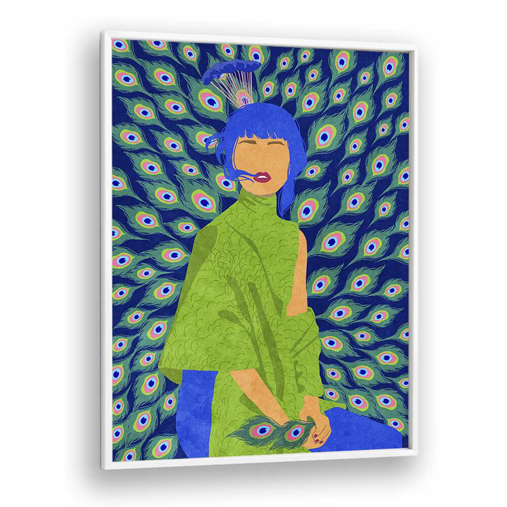 Vibrant PEACOCK WOMAN, FASHION POSTERS by Raissa Oltmanns, perfect for enhancing your art collection.