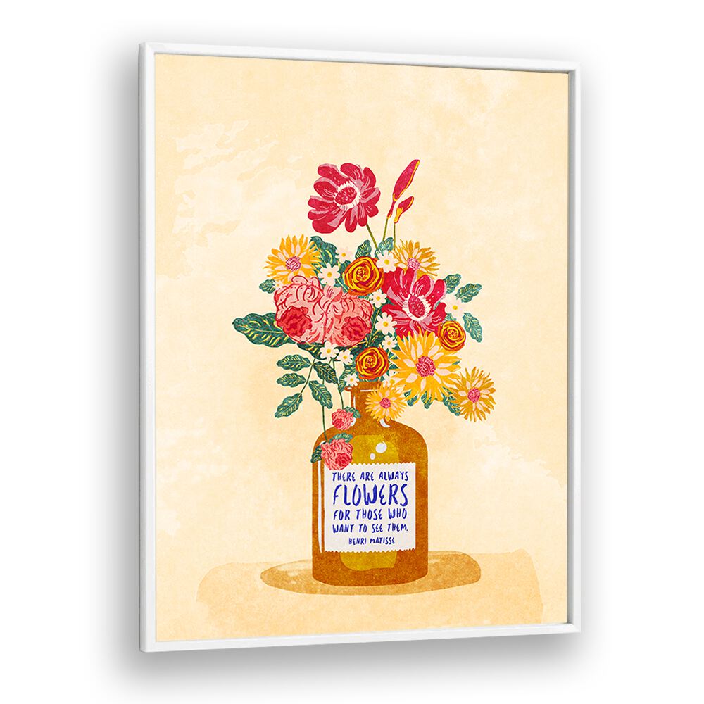 Bright floral arrangement in a vase, showcasing ALWAYS FLOWERS, FLORAL FLOWER PAINTINGS by Raissa Oltmanns.