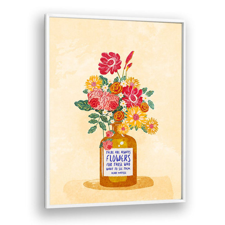 Bright floral arrangement in a vase, showcasing ALWAYS FLOWERS, FLORAL FLOWER PAINTINGS by Raissa Oltmanns.