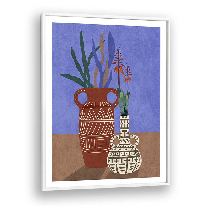 Elevate your decor with FLOWER VASE III, BOHO ART PAINTINGS by Emel Tunaboylu, showcasing elegant vases and greenery.