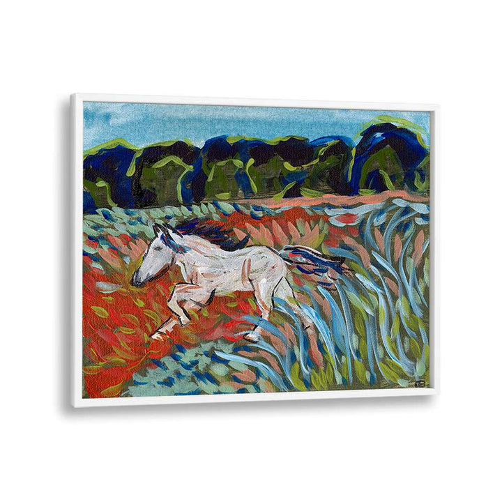 Stunning MOUNTAIN HORSE, LANDSCAPE PAINTINGS featuring a graceful horse in vibrant natural scenery. Perfect for art lovers.
