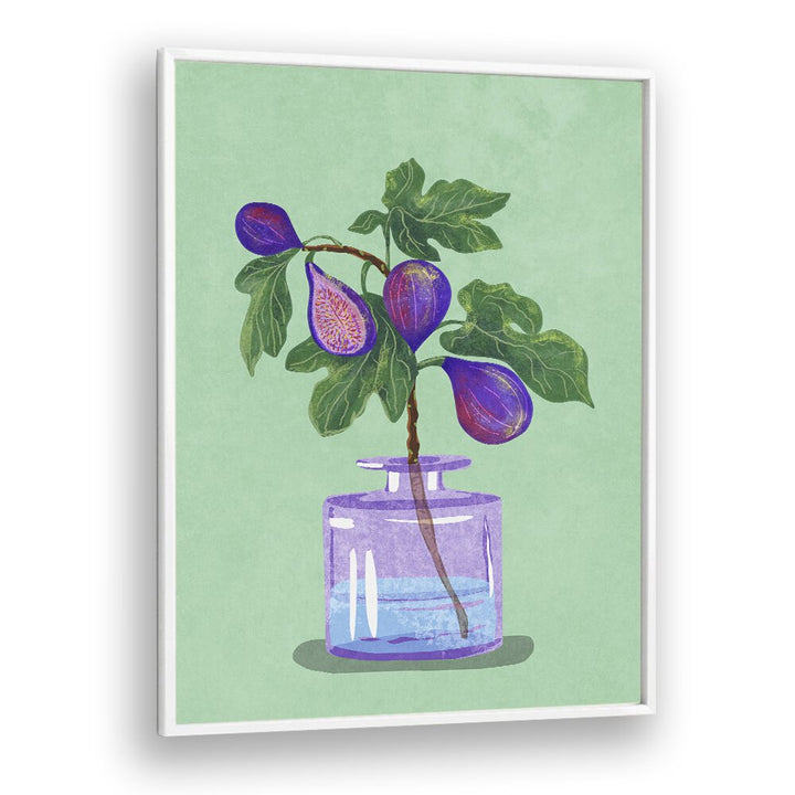 Figs Branch in Vase, floral flower painting by Raissa Oltmanns, showcasing modern elegance and artistic brilliance.