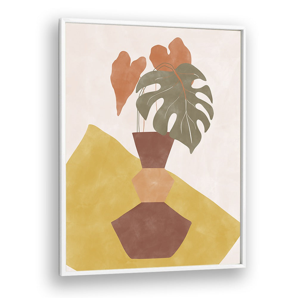 Exquisite BROWN FLOWER POT , BOHO ART PAINTINGS by Elena Ristova, perfect for adding a touch of nature to your space.