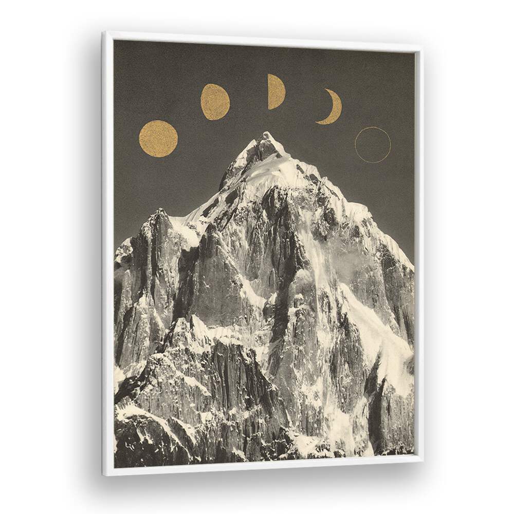 Mountain landscape featuring enchanting MOON PHASES, LANDSCAPE PAINTINGS by Florent Bodart, perfect for art lovers.