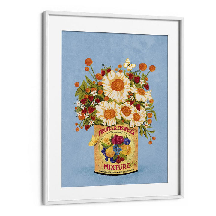 Captivating floral flower painting, "Flowers In A Vintage Tea Can," perfect for elevating any living space.