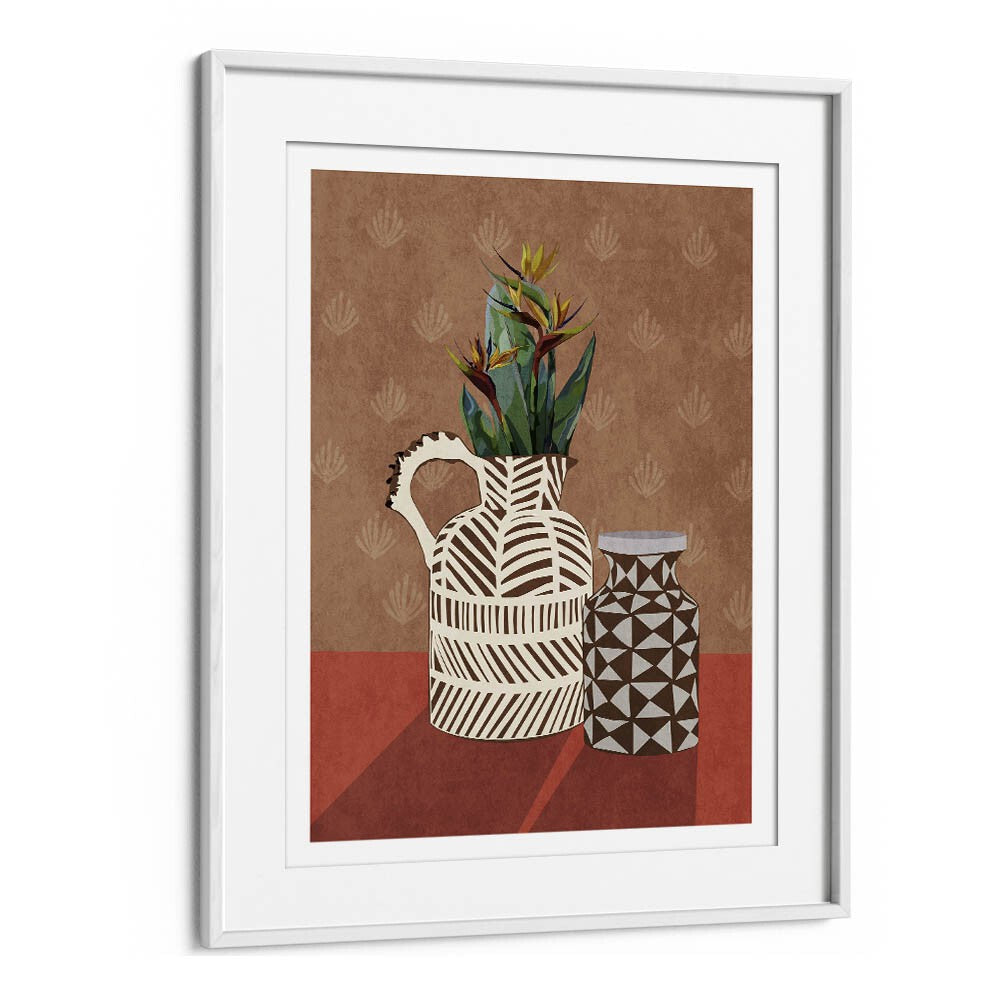 Elegant FLOWER VASE IV, BOHO ART PAINTINGS by Emel Tunaboylu, showcasing vibrant colors and modern design for any space.