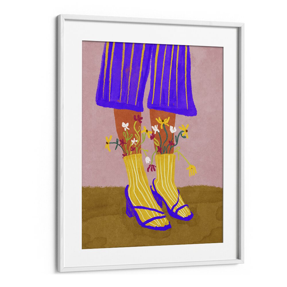 Vibrant FASHION SHOOTY, FASHION POSTERS by Raissa Oltmanns, featuring stylish boots with floral accents.