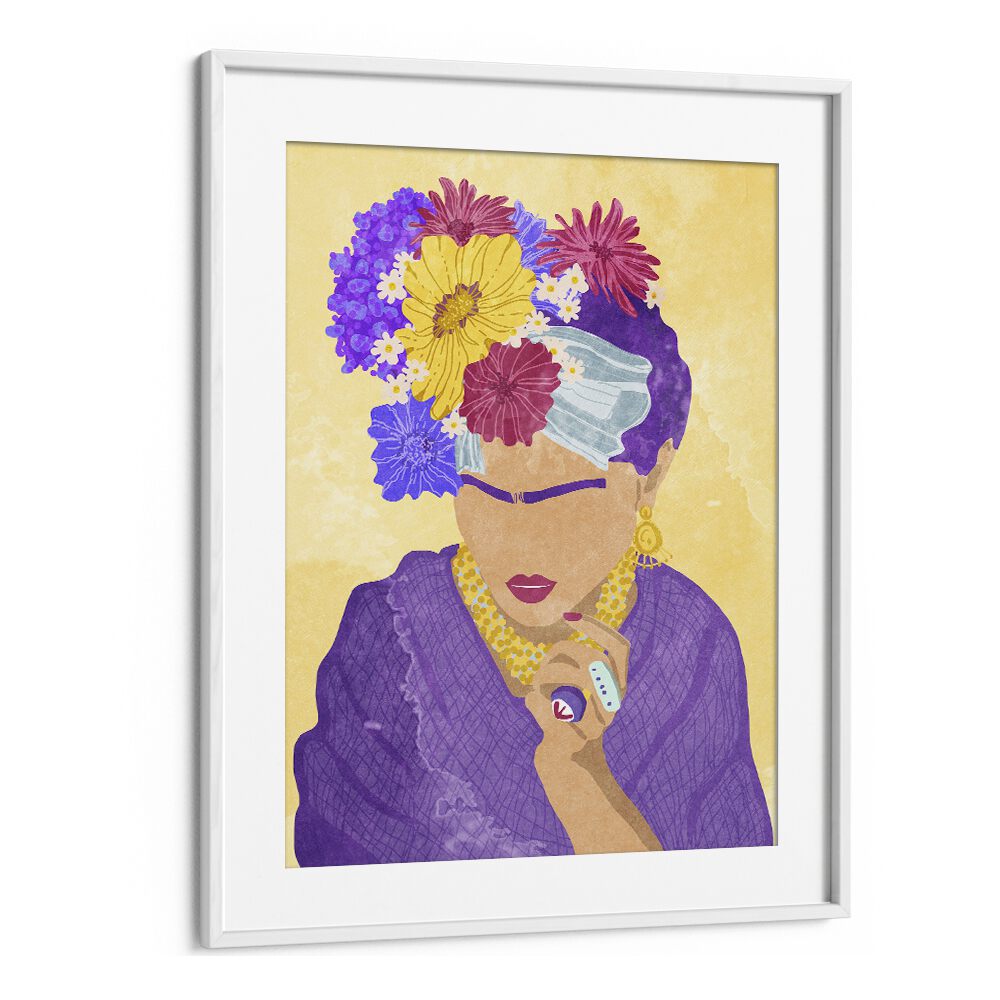 Colorful Frida and Flowers fashion poster by Raissa Oltmanns, perfect for elevating your space with modern elegance.