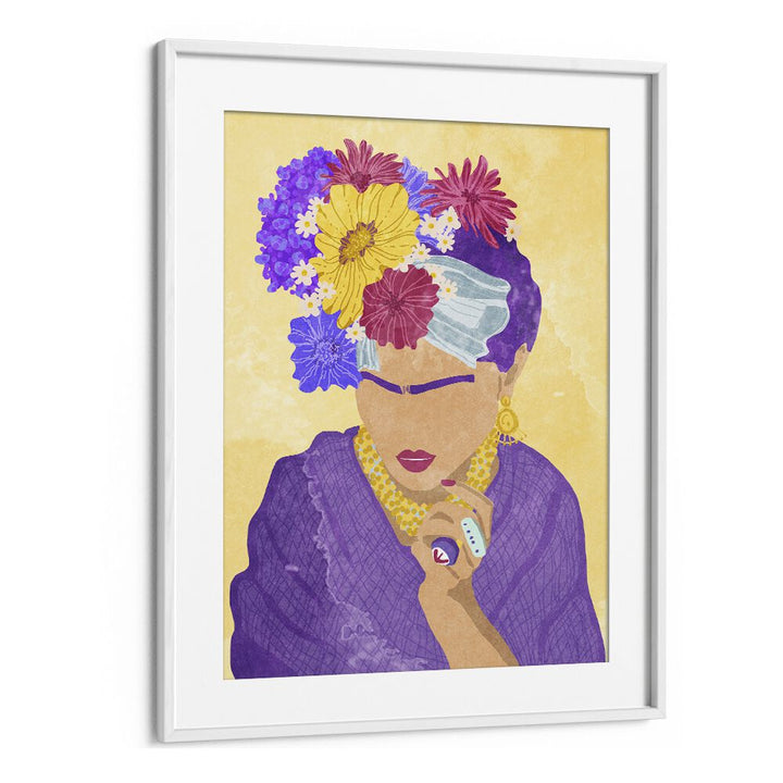Colorful Frida and Flowers fashion poster by Raissa Oltmanns, perfect for elevating your space with modern elegance.