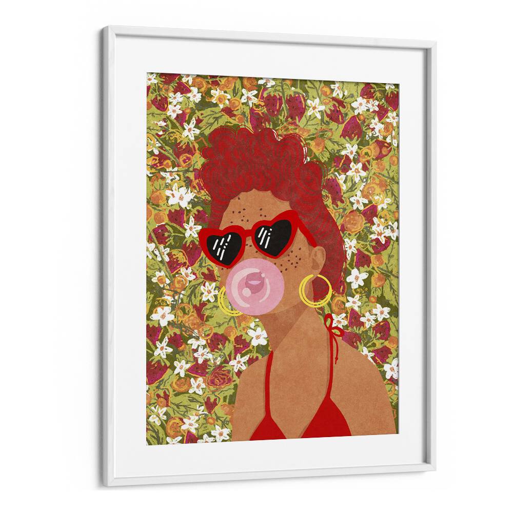 Stylish Strawbeery Lady fashion poster featuring a vibrant design, perfect for modern decor. Ideal for art lovers.