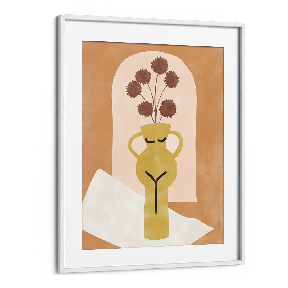 Stunning YELLOW FLOWER POT, BOHO ART PAINTINGS by Elena Ristova adds vibrant elegance to your living space.