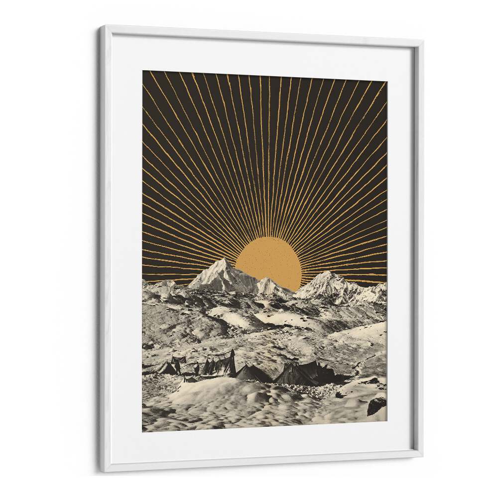 Breathtaking MOUNTAINSCAPE , LANDSCAPE PAINTINGS by Florent Bodart, featuring serene mountains and a radiant sun.