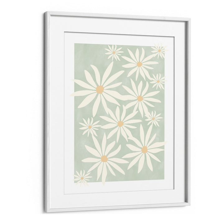 Bright green floral abstract painting showcasing enchanting green flowers, perfect for nature-inspired decor.