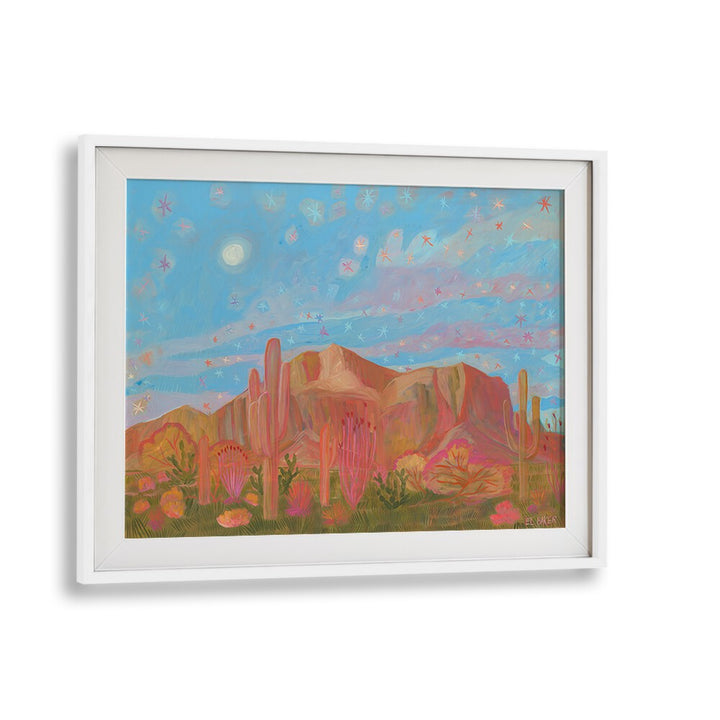 Vibrant STARRY NIGHT, LANDSCAPE PAINTINGS showcasing enchanting skies and serene desert landscapes for a tranquil home atmosphere.